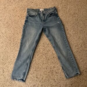 Dear John Blaire Straight Jeans Sz 30 Light Wash Raw Hem Casual Denim